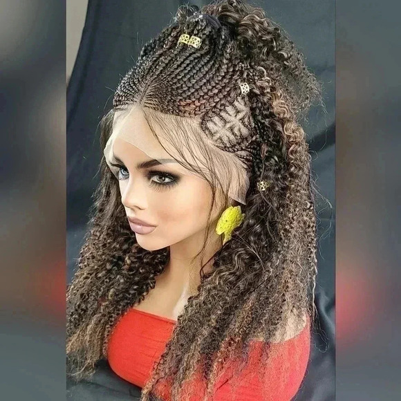 Braided wigs  100% handmade, short afro wig, stunning , colored wig, box… - Picture 4 of 17